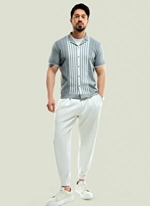 Erkek Beyaz Klasik Bel Pileli Örme Smyrna Baggy Fit Pantolon A41Y3075 Erkek Beyaz Klasik Bel Pileli Örme Smyrna Baggy Fit Pantolon A41Y3075