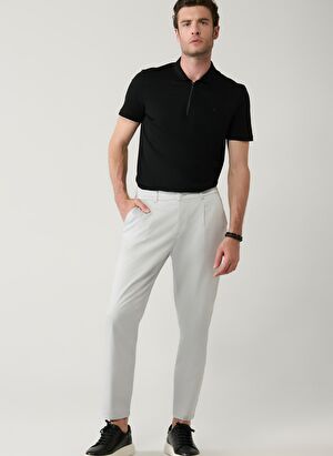 Erkek Açık Gri Klasik Bel Relaxed Fit Pantolon A41Y3037 Erkek Açık Gri Klasik Bel Relaxed Fit Pantolon A41Y3037