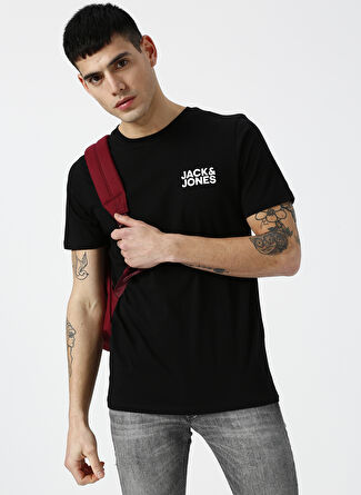 Jack & Jones Siyah Erkek T-Shirt 12151955 Jjecorp Logo Tee Ss Crew N