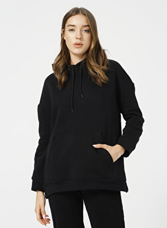 Fabrika Kapüşonlu Oversize Siyah Kadın Sweatshirt - MARE