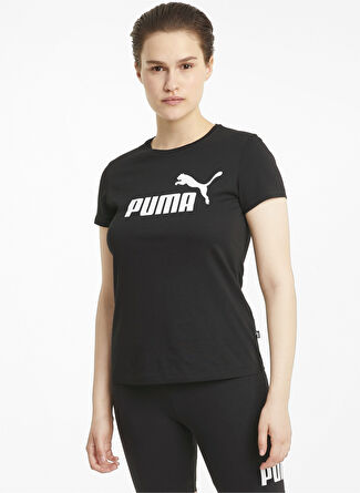 Puma 58677401 Ess Logo Tee O Yaka Normal Siyah Kadın T-Shirt