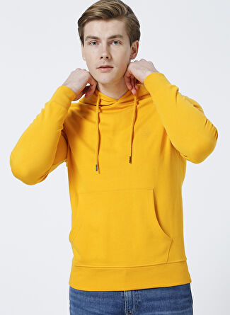 Jack & Jones Kapüşonlu Normal Baskılı Turuncu Erkek Sweatshirt