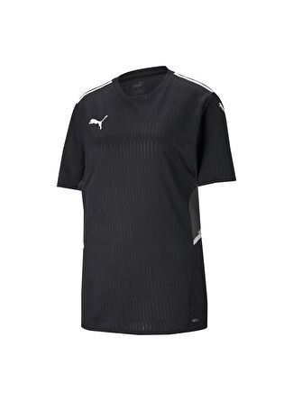 Puma 70438603 Teamcup Jersey Bisiklet Yaka  Normal Kalıp Düz Siyah Erkek T-Shirt