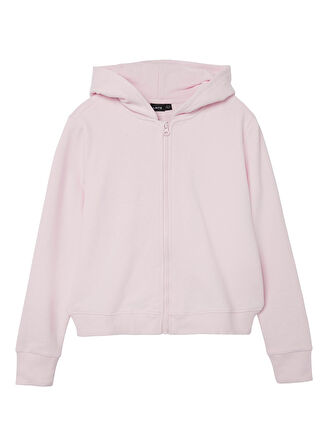 Lmtd 13201671 Bisiklet Yaka   Düz Pembe Kız Çocuk Sweatshirt