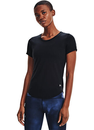 Under Armour 1361371 Ua Streaker Ss Bisiklet Yaka Normal Kalıp Düz Siyah KadınT-Shirt