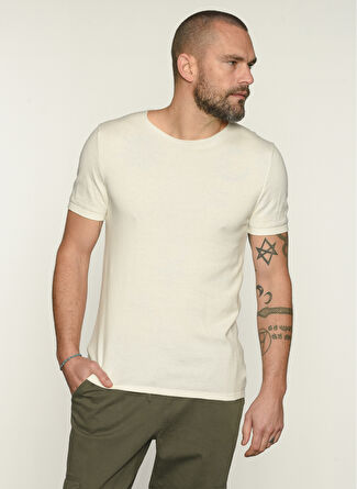 People By Fabrika Ekru Erkek Slim Fit T-Shirt PFESS22KZ0002