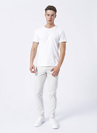 Slim Fit Gri Erkek Chino Pantolon W12SEAB26_TEXAS