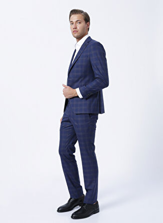 Beymen Business Normal Bel Slim Fit Lacivert Melanj Erkek Takım Elbise 4B3022200014