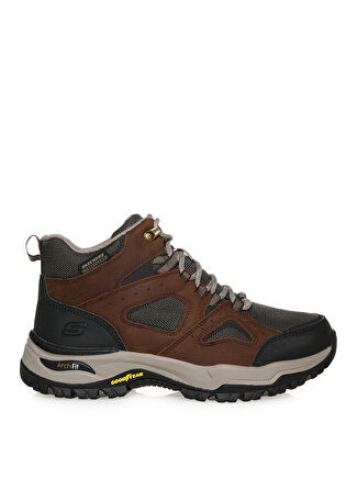 Skechers Kahverengi-Siyah Erkek Deri - Kumaş Outdoor Bot 204628 OLBR