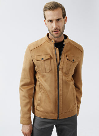 Vizon Erkek Dik Yaka Slim Fit Deri Mont PCSE107 Boyner