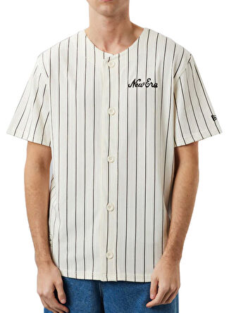 Мужская футболка New Era 60284786-PINSTRIPE NE JERSEY NEWERA Bisiklet Yaka Normal Kalip