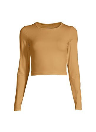 Casall Sarı Kadın O Yaka T-Shirt 21168-371 Crop Long Sleeve