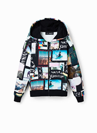 Desigual Çok Renkli Erkek Çocuk Kapüşonlu Uzun Kollu Baskılı Sweatshirt 22WBSK04