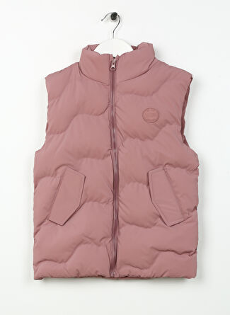 Aeropostale Pembe Kız Çocuk Dik Yaka Standart Fit Kapitone Puffer Yelek 23AERO-G1