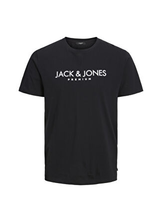 Jack & Jones Bisiklet Yaka Düz Siyah Erkek T-Shirt JPRBLAJAKE BRANDING SS TEE CREW NEC