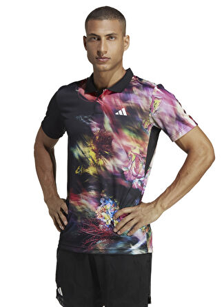 adidas HT7215 MEL FRL Çok Renkli Dik Yaka Normal Kalıp Erkek T-Shirt