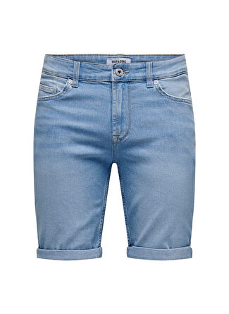 Only & Sons Dar Erkek Denim Şort 22024330_ONSPLY L. BLUE 4330 SHORT