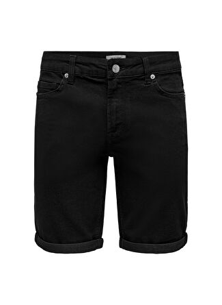 Only & Sons Normal Siyah Erkek Şort 22024328_ONSPLY BLACK 4328 SHORTS