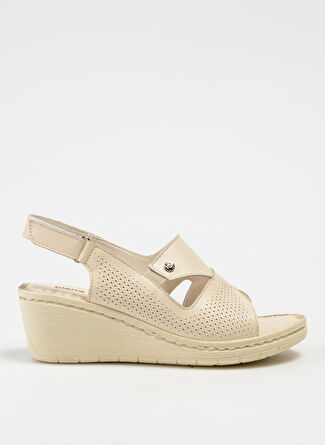 Pierre Cardin Deri Krem Kadın Sandalet PC-6908 Boyner