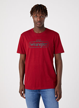 Wrangler Bisiklet Yaka Kırmızı Erkek T-Shirt W70SD3XRO_Bisiklet Yaka T-shirt