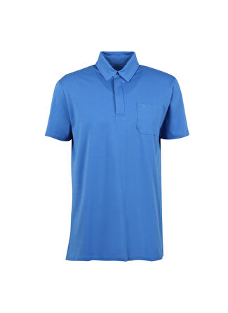 Privé Polo Yaka Saks Erkek T-Shirt 4BX482320009