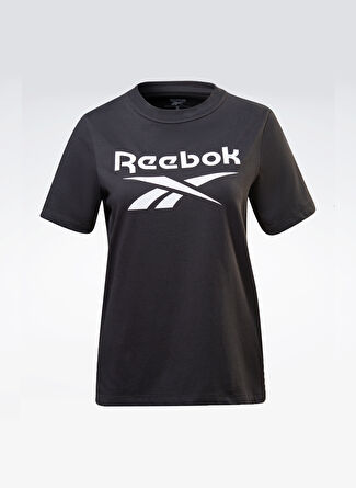 Reebok Yuvarlak Yaka Düz Siyah Kadın T-Shirt HB2271 RI BL Tee