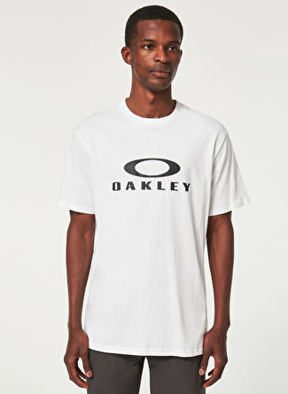 Oakley Bisiklet Yaka Baskılı Beyaz Erkek T-Shirt FOA402167 O BARK 2.0