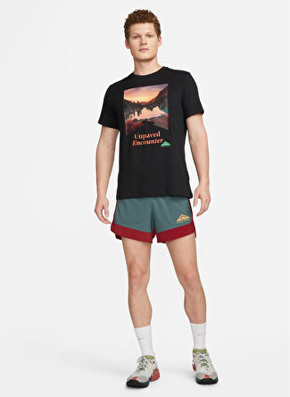 Мужская футболка Nike Gümüş Yuvarlak Yaka FD0120-010 M NK DF TEE TRAIL PRINT