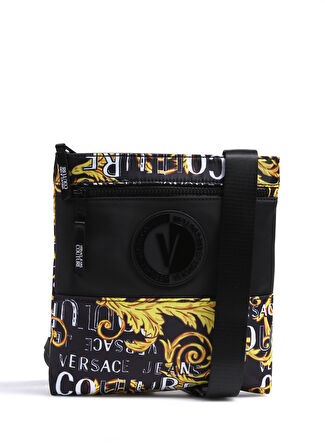 Versace Jeans Couture Siyah - Altın Erkek  Postacı Çantası 74YA4B74ZS588G89