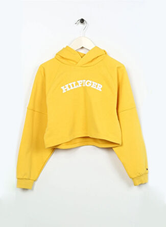 Tommy Hilfiger Altın Kız Çocuk Kapüşonlu Uzun Kollu Sweatshirt KG0KG07381