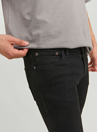 Jack & Jones Siyah Erkek Dar Paça Skinny  Denim Pantolon 12237365_JJILIAM JJORIGINAL MF 773