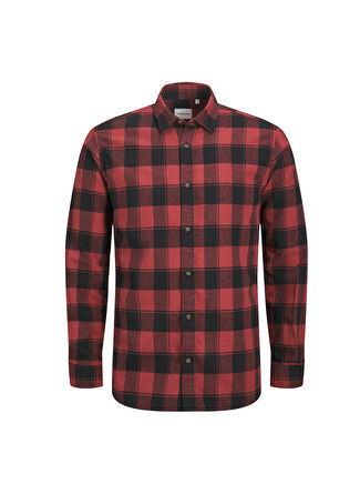 Jack & Jones Slim Fit Kırmızı Erkek Gömlek 12236873_JJPLAIN FALL BUFFALO SHIRT