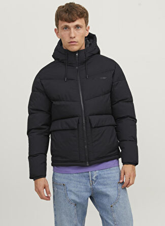 Jack & Jones Siyah Erkek Mont JORVESTERBRO PUFFER JACKET SN