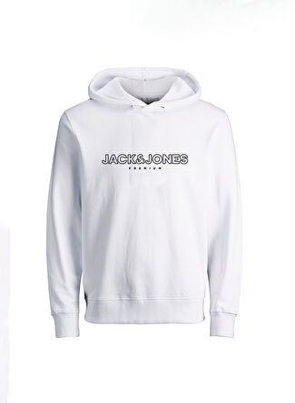 Jack & Jones Kapüşon Yaka Beyaz Erkek Sweatshırt JPRBLAJASON BRANDING SWEAT HOOD