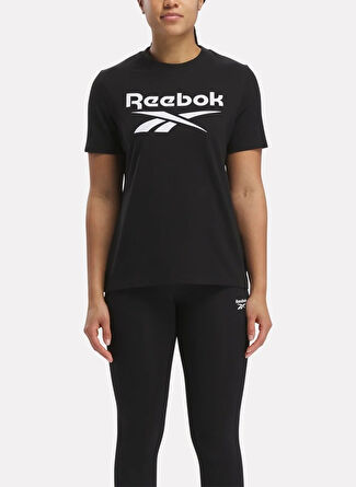 Reebok 100034774   ID T-SHIRT Siyah Kadın Yuvarlak Yaka Normal Kalıp T-Shirt