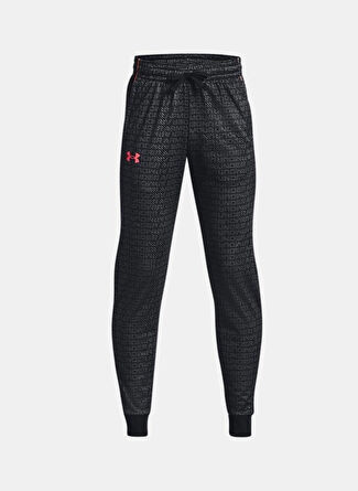 Under Armour Siyah Erkek Çocuk Dar Paça Bağlamalı Bol Kesim Baskılı Eşofman Altı 1373498-004 UA Pennant 2.0 Novelty