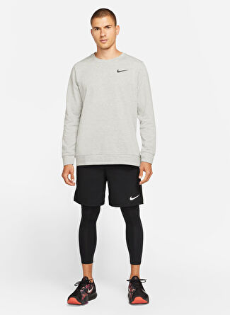 Мужская футболка Nike Gümüş Yuvarlak Yaka Regular Fit CZ7395-063 M NK DF LS CRW