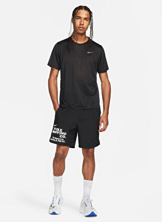 Мужская футболка Nike Gümüş Yuvarlak Yaka Regular Fit DX0874-010 M NK DF MILER BREATHE SS