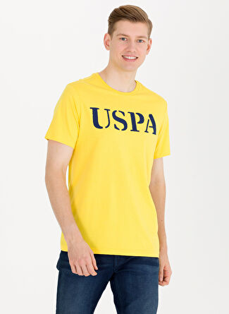 U.S. Polo Assn. Bisiklet Yaka Koyu Sarı Erkek T-Shirt GEARTIY023