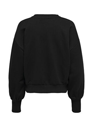 Only O Yaka Desenli Siyah Kadın Sweatshırt ONLELLIE L/S O-NECK SWT