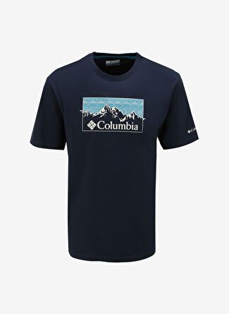 Columbia Koyu Lacivert Erkek O Yaka Baskılı T-Shirt CS0340466_CS0340