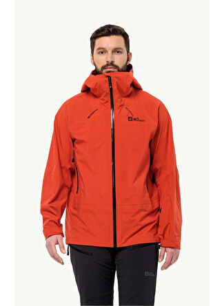 Jack Wolfskin Kırmızı Erkek Kapüşon Yaka Mont Alpspitze Tour 3L