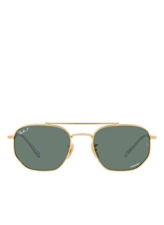 Ray-Ban RB3707 Geometrik Altın Polarize Unisex Güneş Gözlüğü