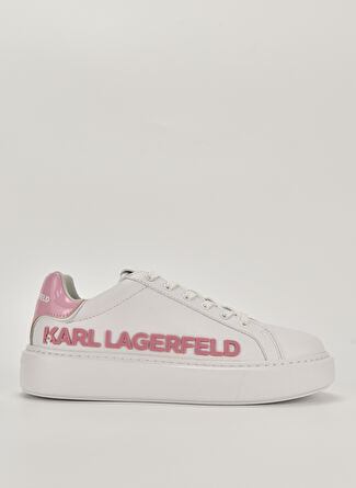 Karl Lagerfeld Beyaz-Pembe Kadın Deri Sneaker KL6221001P