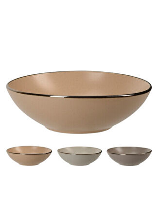 Boyner Evde Yemek Tabağı PLATE DEEP STONEWARE 3ASS CLR