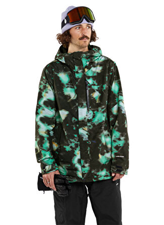 Volcom Siyah Erkek Kapüşon Yaka Gore-Tex Desenli Kayak Montu
