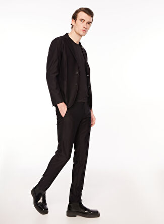 Standart Bel Slim Fit Siyah Erkek Pantolon PS34_IYQR