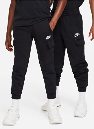 Nike Siyah Erkek Çocuk Düz Sweatpant FD3012-010 K NSW CLUB FLC CRGO PNT