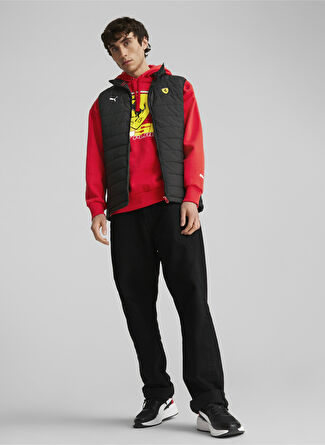 Puma 62093901-Ferrari Race Padded Vest Siyah Erkek Fermuarlı Yaka Yelek