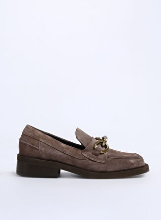 Laura Bellariva Bej Kadın Süet Loafer P9160A